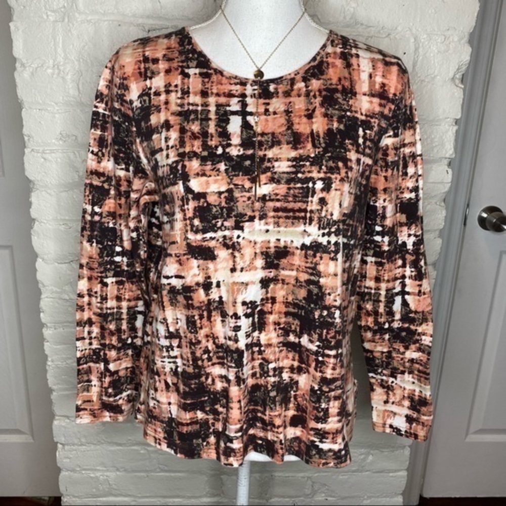 Croft & Barrow Classic Tee Long Sleeves Top Size L